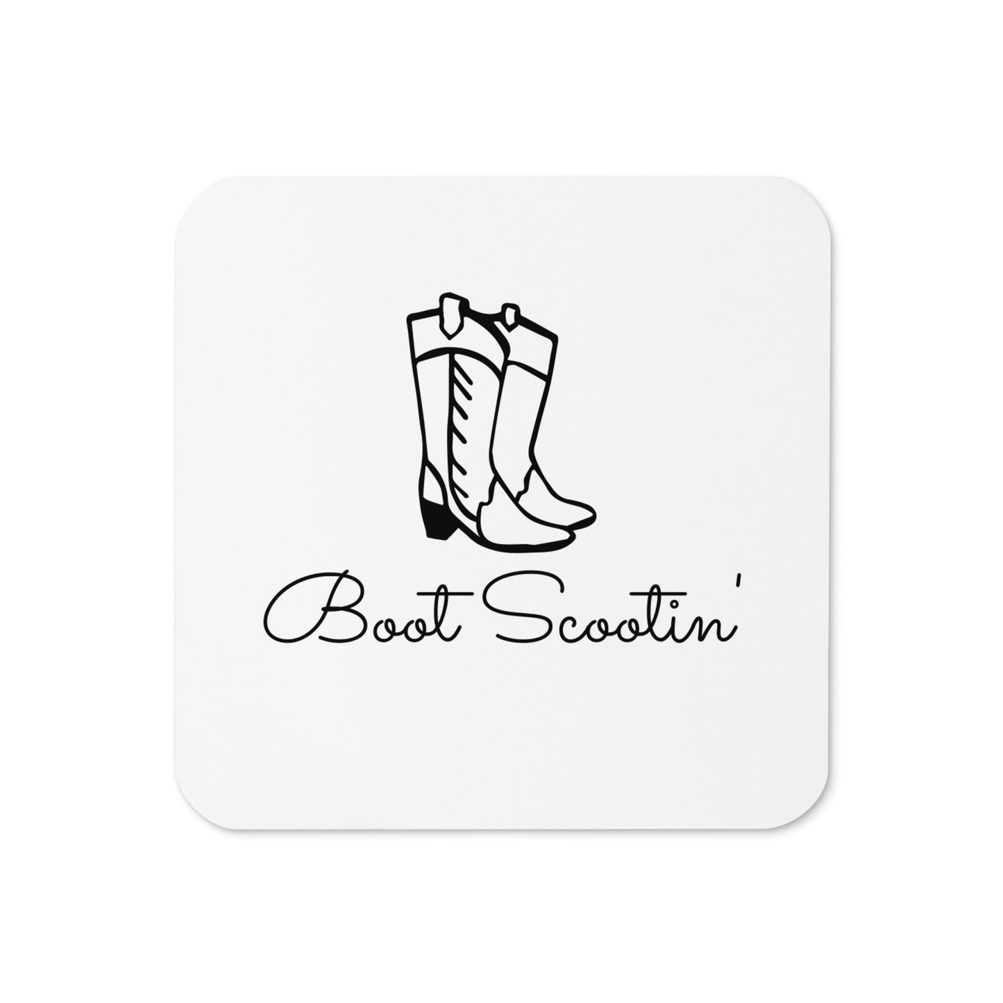 BOOT SCOOTN Cork-back coaster