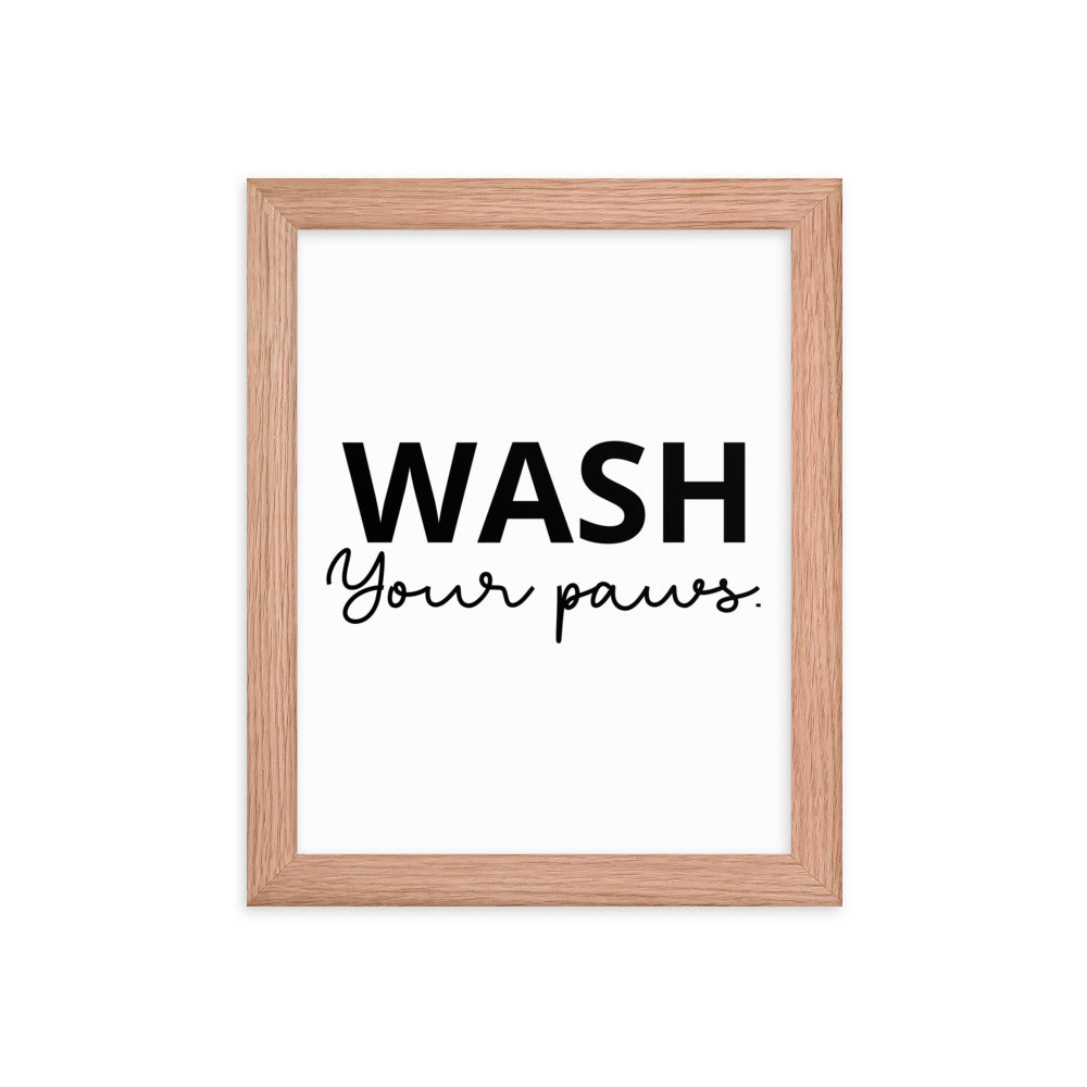 WASH YOUR PAWS Framed poster